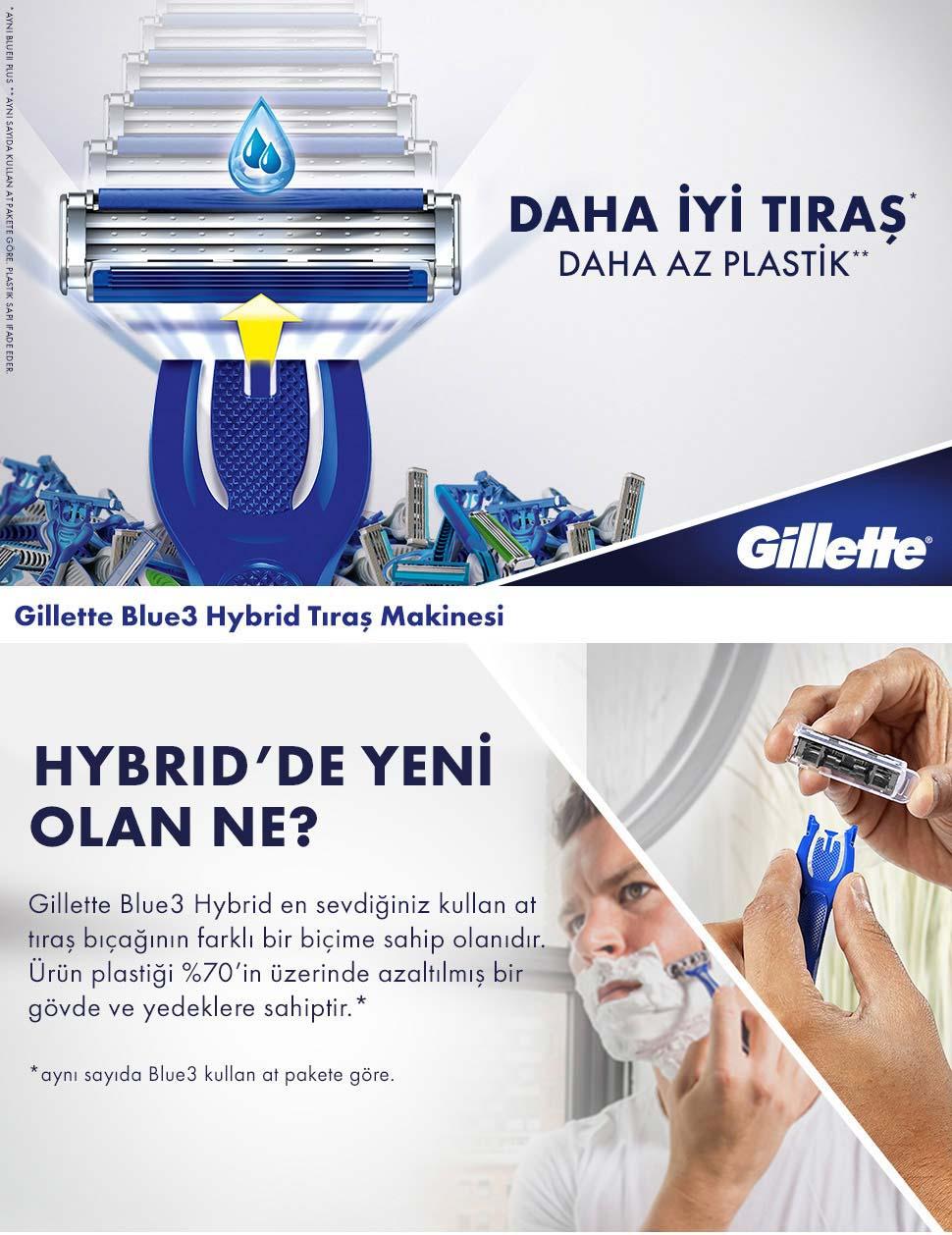 Gillette Blue3 Hybrid Tıraş Makinesi +8 Yedek Bıçak - idefix