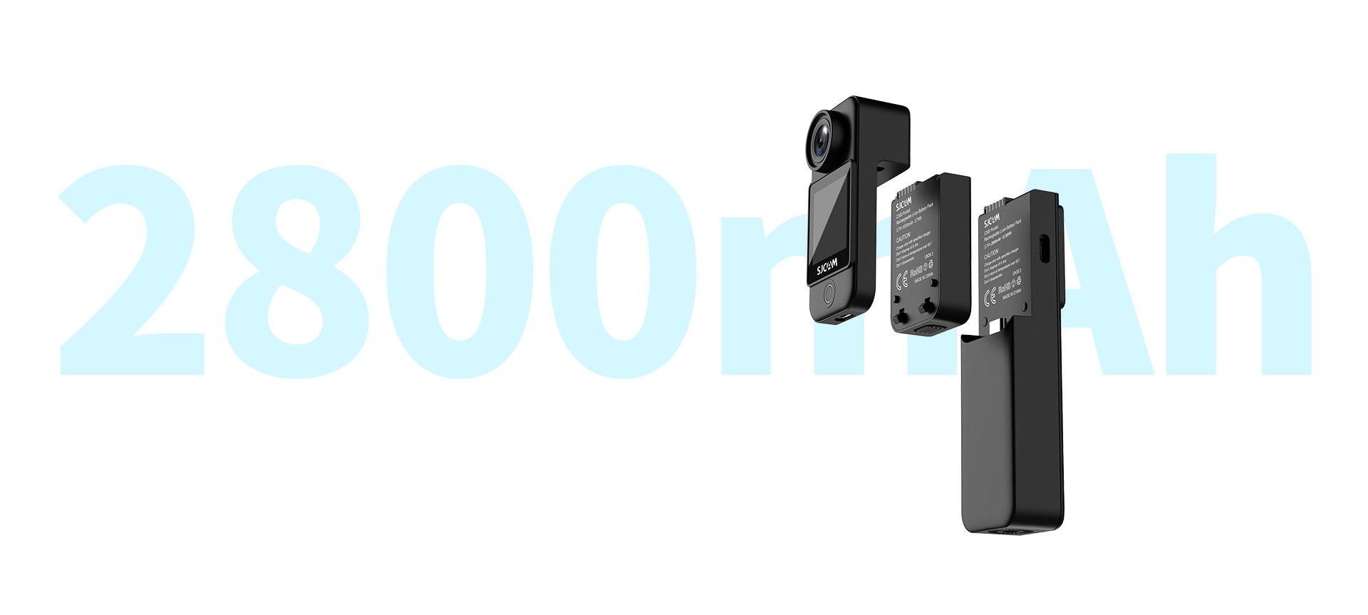 SJCAM C300 2800mAh pil modülü ve modüler pil yapısı