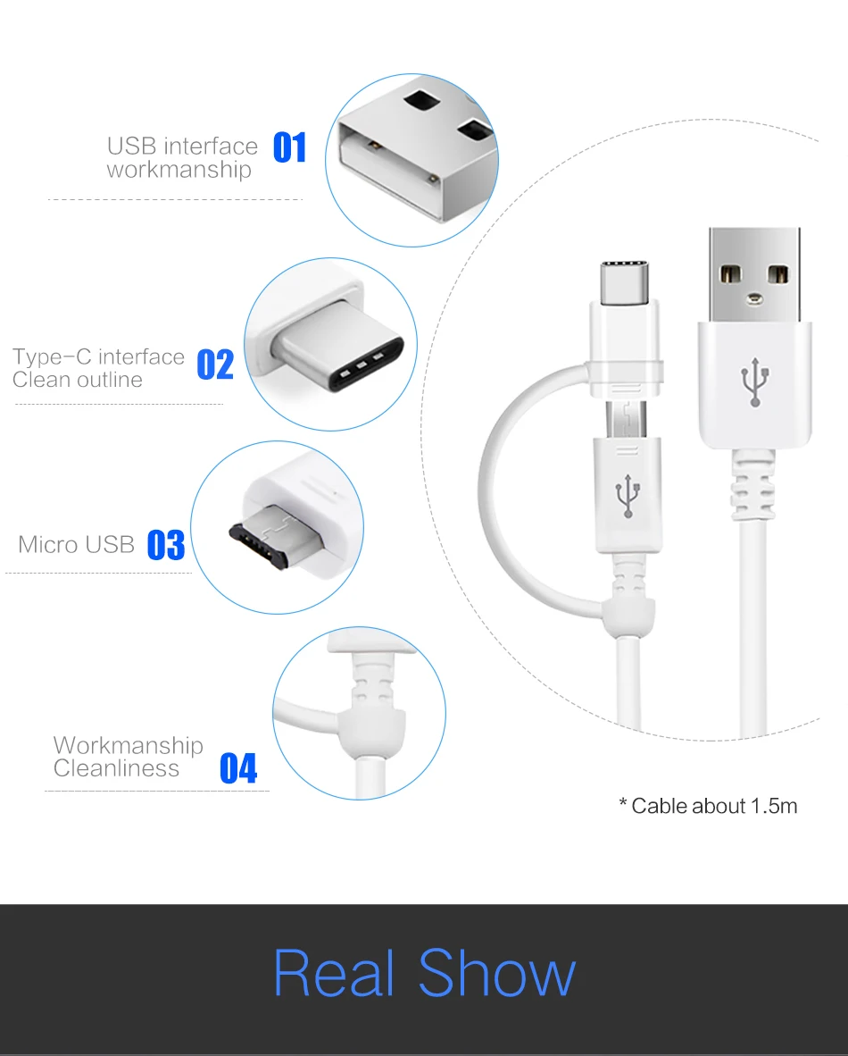 7Samsung S8 S8 plus Micro Usb Cabel for Samsung 2 in 1 USB Type C Cabel Fast Charger Data USB C Cabel S9 S9 plus Note8 Note9