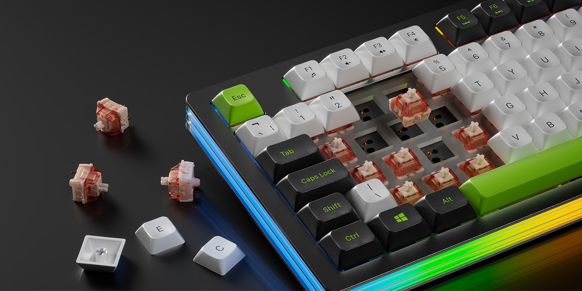 GamePower Nama RGB Mekanik Kablolu, 2.4Ghz, Bluetooth 3 Mod Aliminyum Gaming Klavye