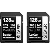 Lexar Profesyonel SILVER SD Kart 2x128 GB, 205 MB/s'ye Kadar Okuma, 140MB/s Yazma, SDXC UHS-I Haf...