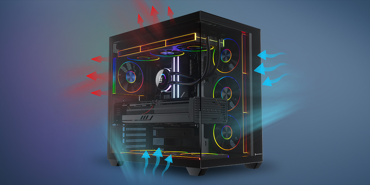 GamePower Warcry Ravora 7xARGB Fan 850W 80+ Bronze Micro-ATX Gaming (Oyuncu) Kasa
