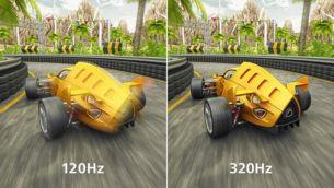 İpeksi pürüzsüzlükte canlı görseller için 320 Hz yenileme hızı