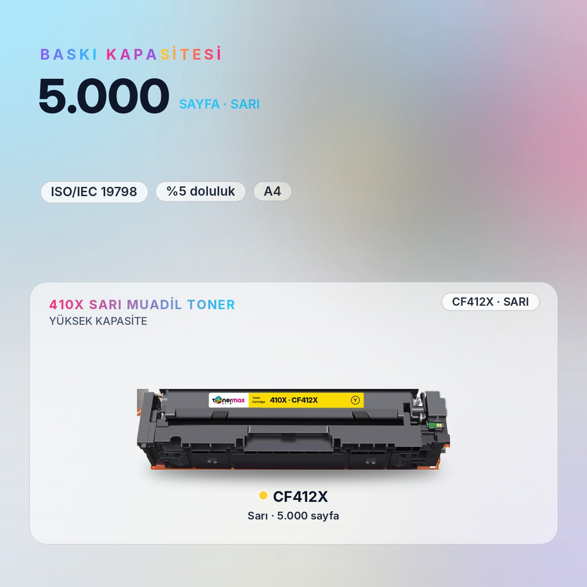 CF412X Sarı Muadil Toner baskı kapasitesi
