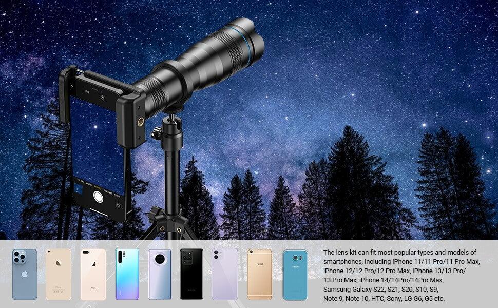 iPhone 36/14Pro/14Pro Max, Samsung, Android Telefon (Neredeyse Tüm Telefonlara Uygun), Telefon Lens Eklentisi için YENİ 14X telefoto lens.