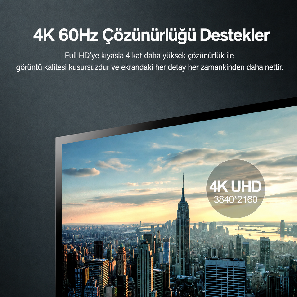 Unitek Displayport Kablo v1.2 4K 1.5Mt Y-C607BK