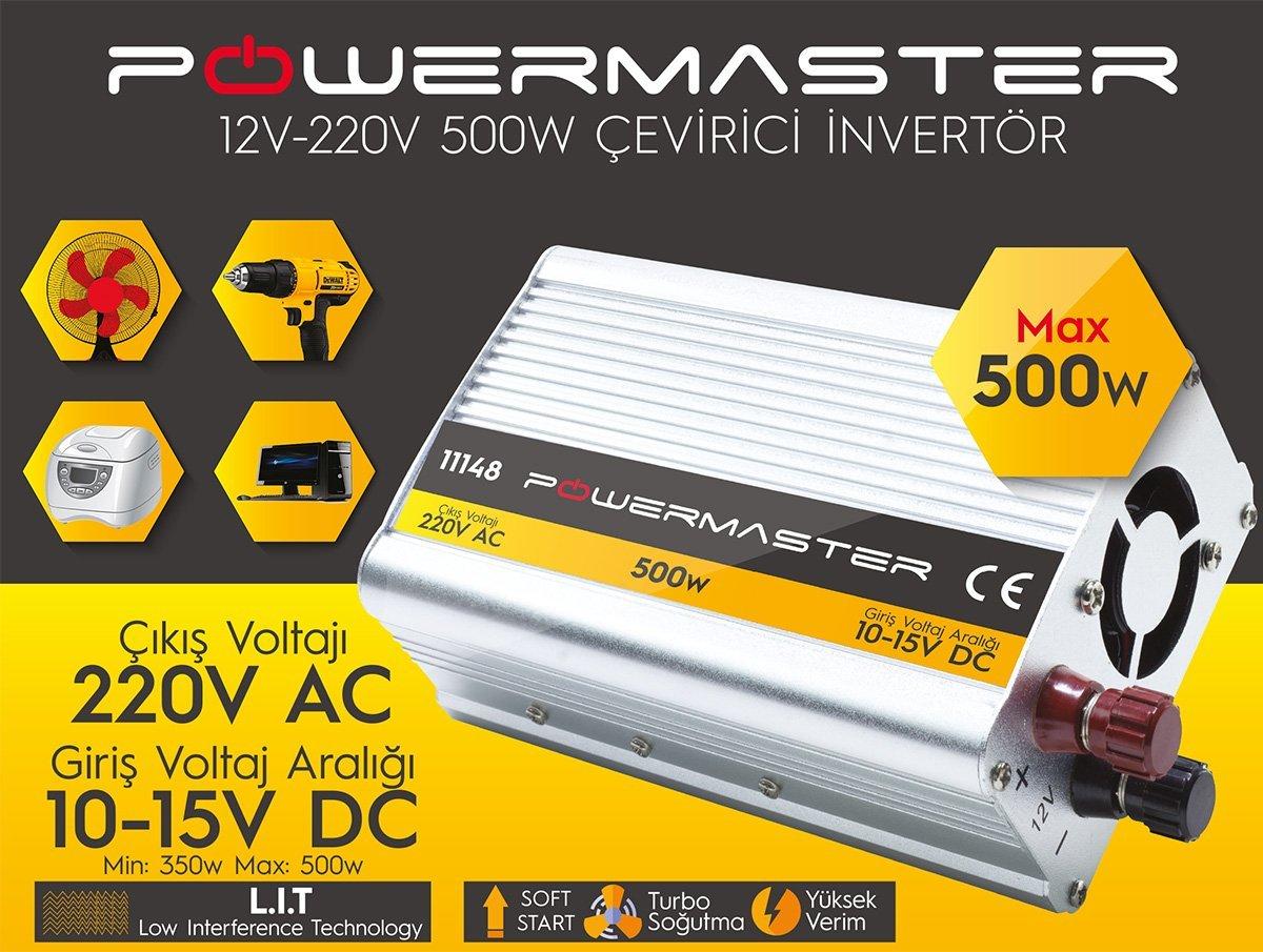 Powermaster Modified Sinus İnverter 12v-500W İçerik