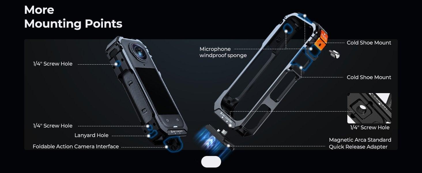 K&F Concept Insta360 X5 için Kamera Kafesi