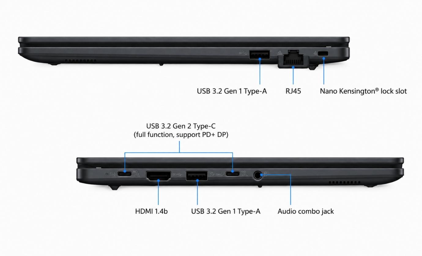 ASUS ExpertBook B1 bağlantı noktaları