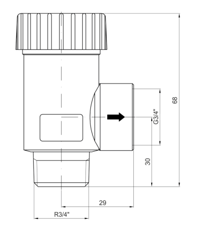 6 Bar Sabit Ayarlı Emniyet Ventili 3/4