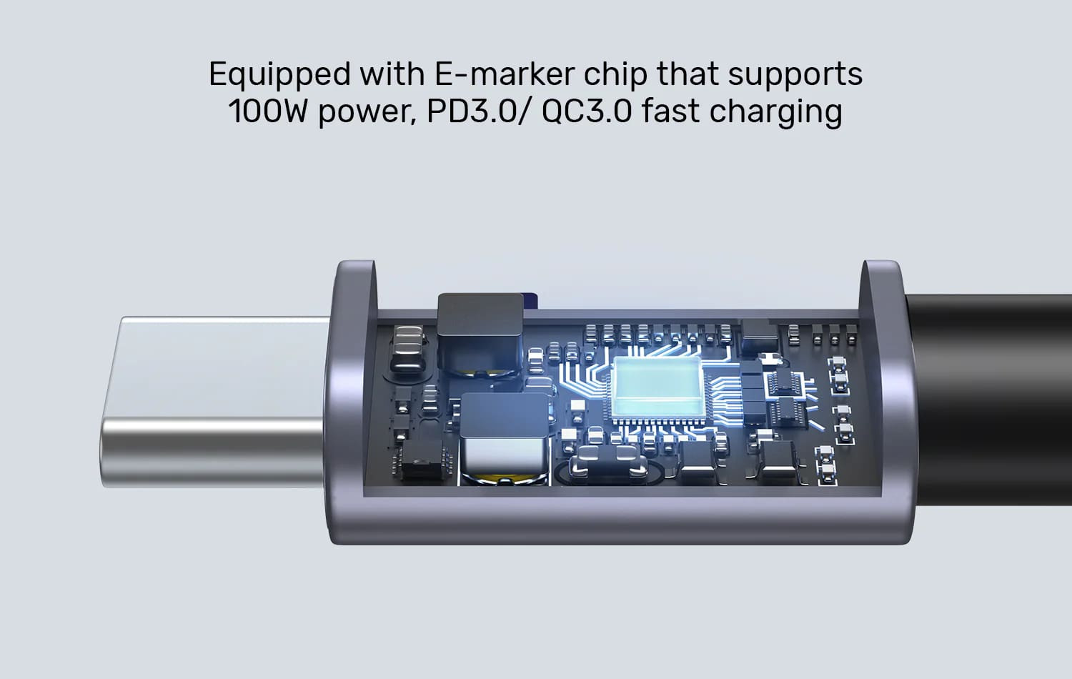 Unitek Type-C to Type-C (100W) 3Mt 90° Açı Hızlı Şarj Kablosu C14123BK-3M