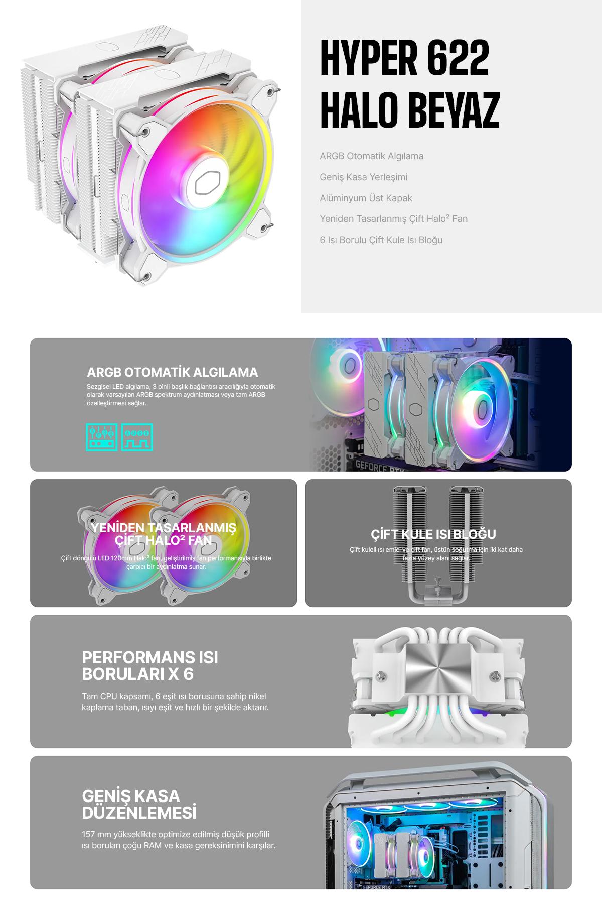 Cooler Master Hyper 622 Halo White ARGB 120 mm