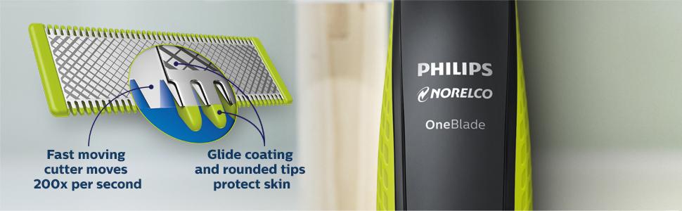 Philips Norelco QP2520/70 OneBlade, Hibrit Elektrikli Düzeltici ve Tıraş Makinesi, Siyah, 6 Parça Set