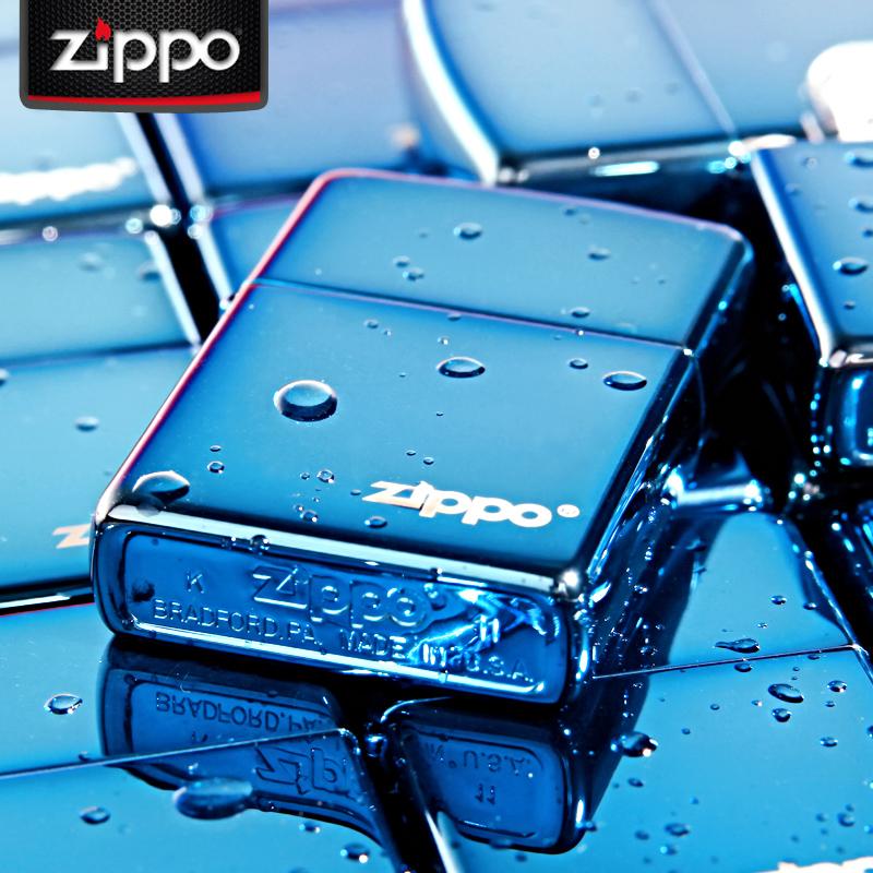 ไฟแช็ค Zippo แท้ 20446ZL แซฟไฟร์ สีฟ้าน้ำทะเลผิวมัน 