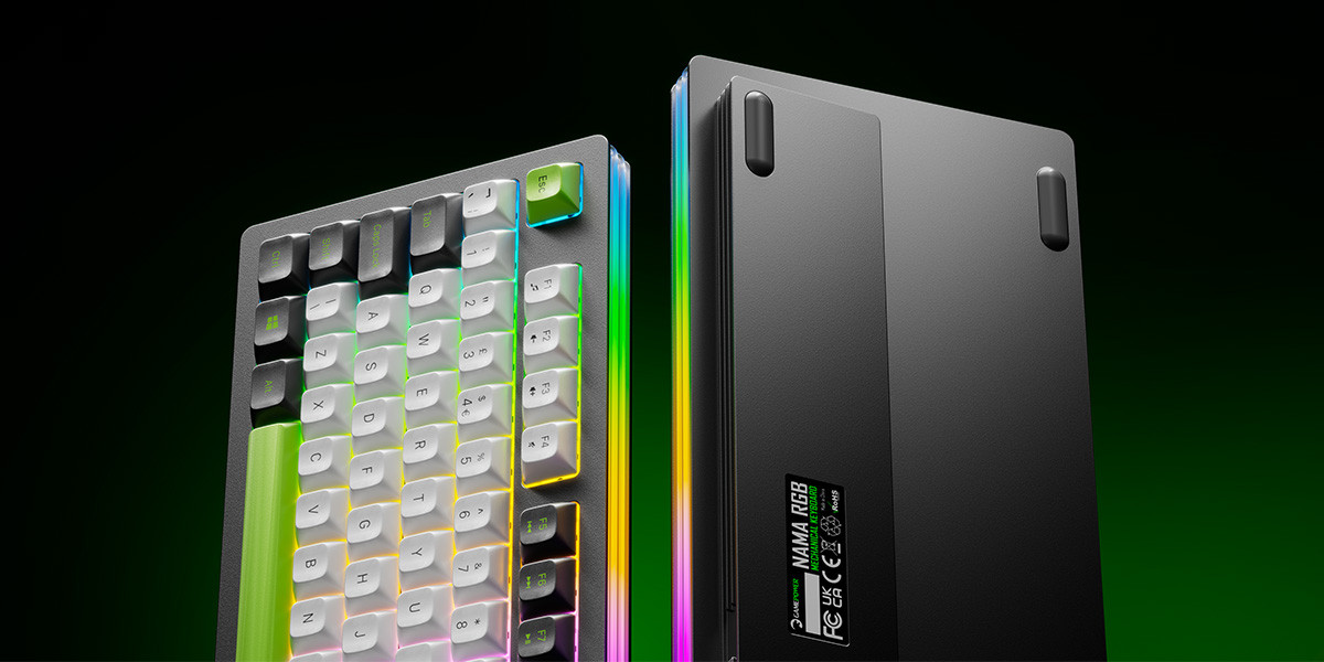 GamePower Nama RGB Mekanik Kablolu, 2.4Ghz, Bluetooth 3 Mod Aliminyum Gaming Klavye