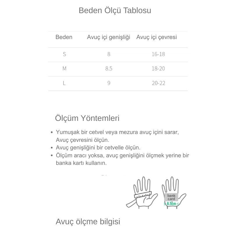 Joinfit Fitness ve Ağırlık Eldiveni Pembe Beden Tablosu