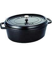 STAUB dökme demir kızartma tavası/Cocotte, oval 37 cm, 8 l, siyah
