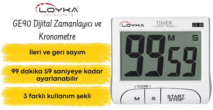 Loyka GE90 Dijital Zamanlayıcı ve Kronometre Özellikleri