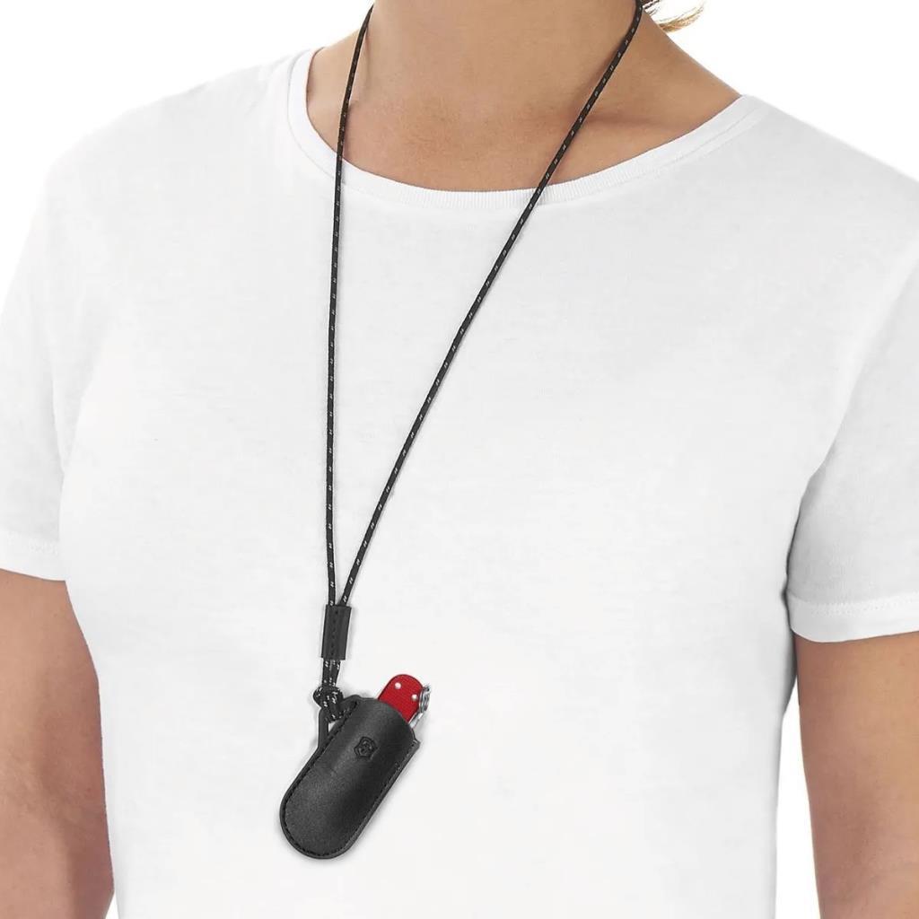 Victorinox Deri Çakı Kılıfı 4.0670.3 Boyun Askılı Siyah