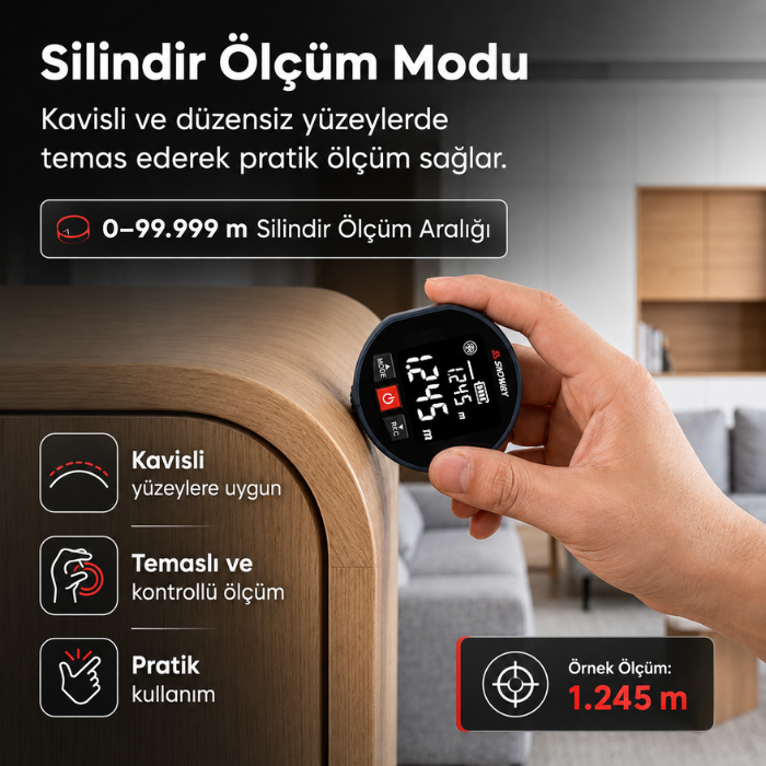 Dijital Rulo Mesafe Ölçer Silindir Ölçüm Modu
