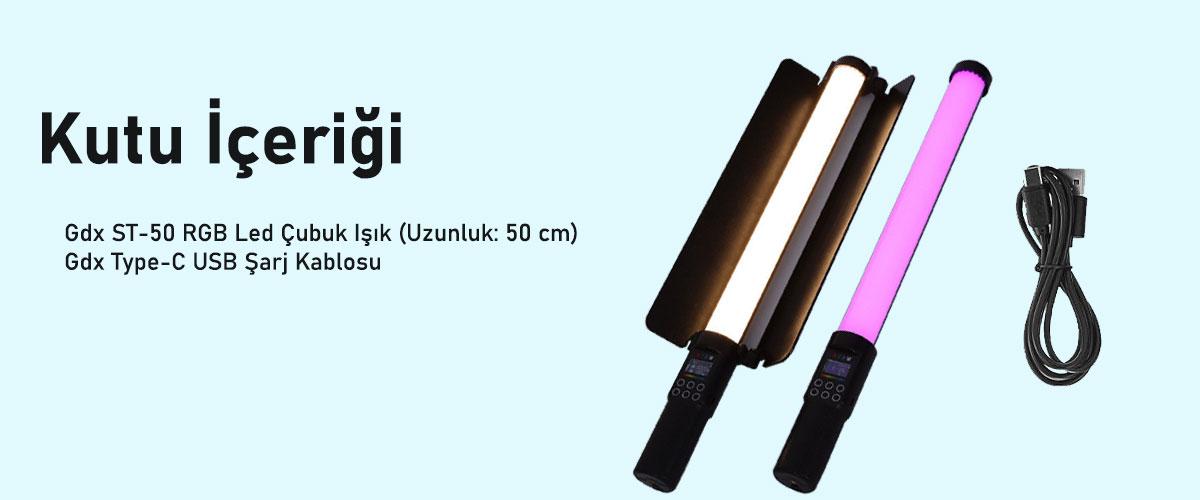 Gdx ST-50 RGB Led Çubuk Işık (Uzunluk: 50 cm)