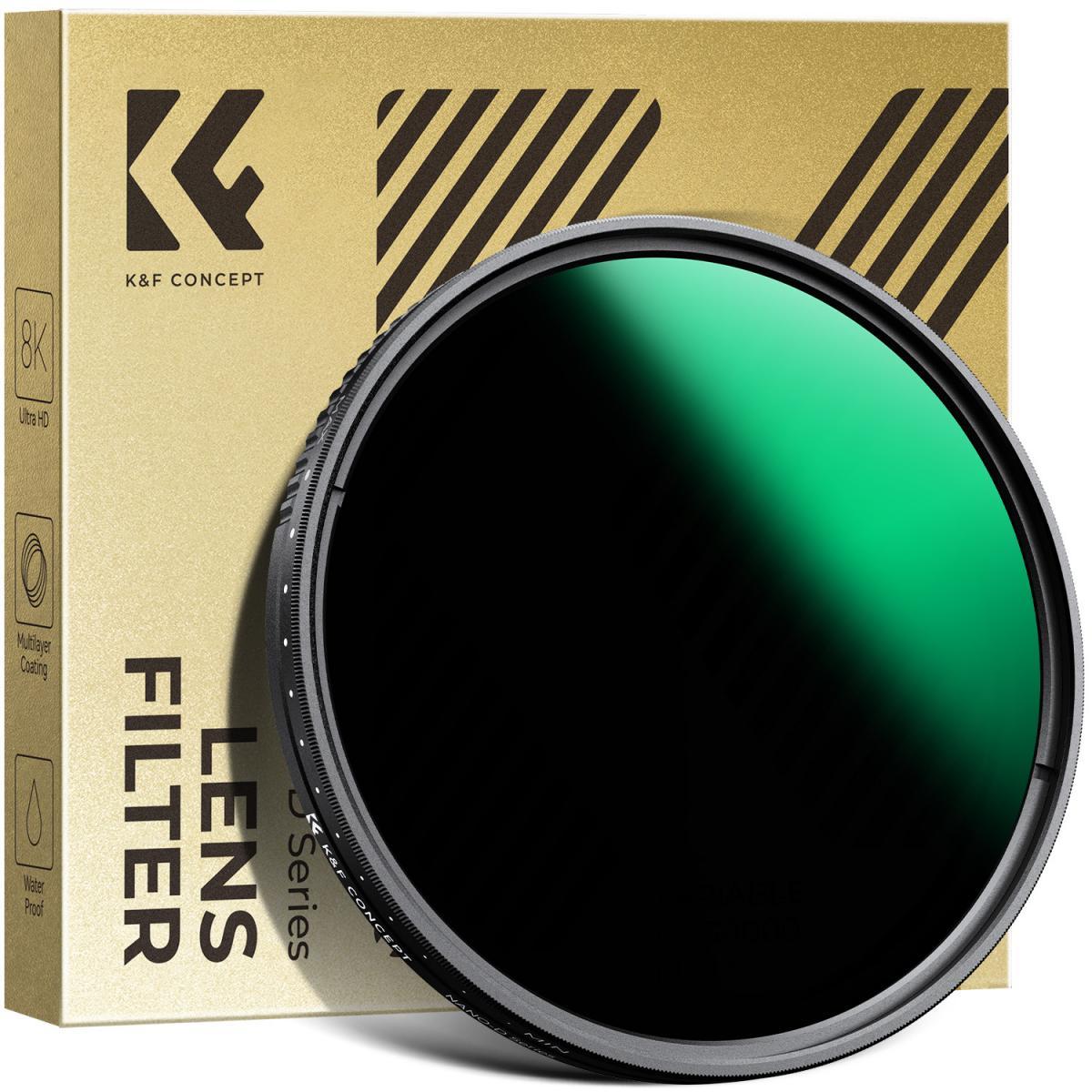 Nano-Dazzle Kamera Lensi için 24 Çok Katmanlı Kaplamalı 58 mm ND3-ND1000 Filtre (1,5-10 Durak)