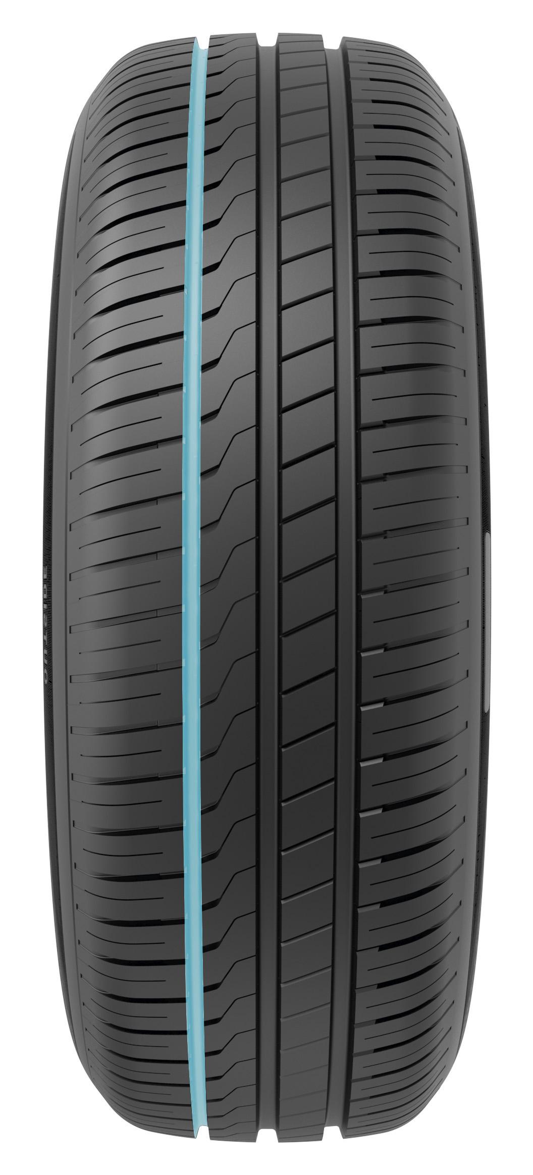 Oluğun daraltılması ve blokların birbirine daha yakın aralıklarla yerleştirilmesiyle, lastiğin dış tarafı olağanüstü viraj performansı sağlayacak şekilde güçlendirildi.