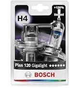 Bosch H4 Plus 120 Gigalight halojen ampul, araç farları için, 12 V 60/55 W, %120 daha fazla Lic...