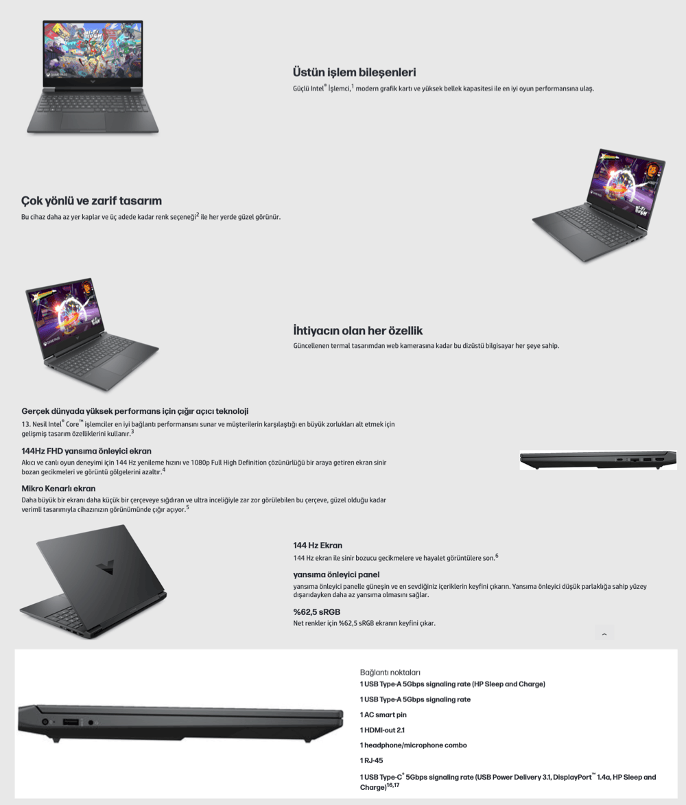 HP Laptop Bilgilendirme Görseli