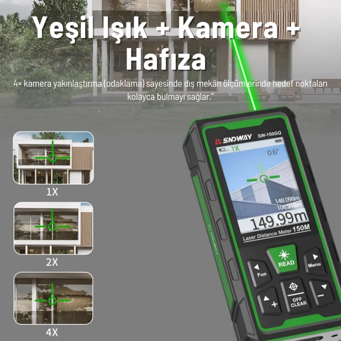 yeşil ışık ve kamera ile mesafe ölçümü