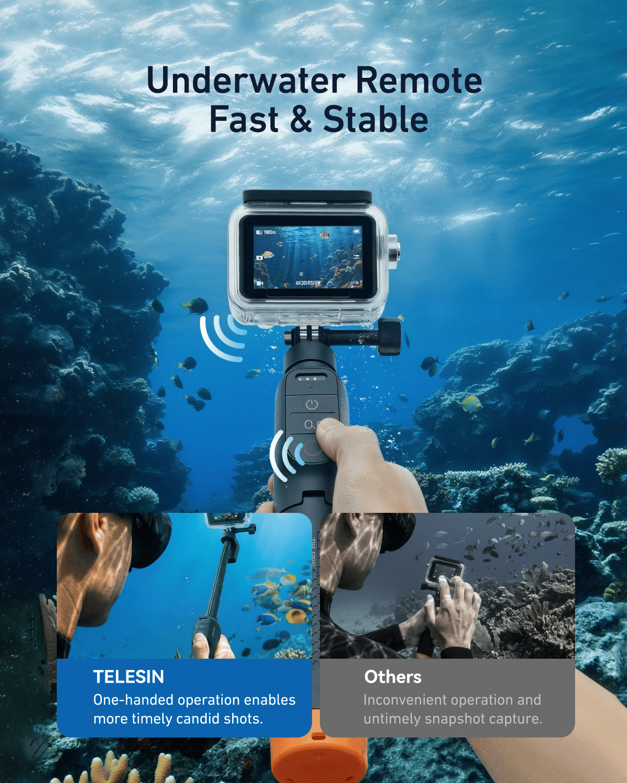Telesin Osmo Action 6 Floating Remote Selfie Stick