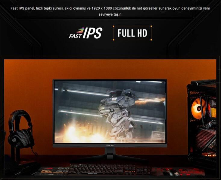Yüksek kaliteli oyun monitörü, hızlı tepki süresi ve 1920x1080 çözünürlük ile en iyi oyun deneyimini sağlar.