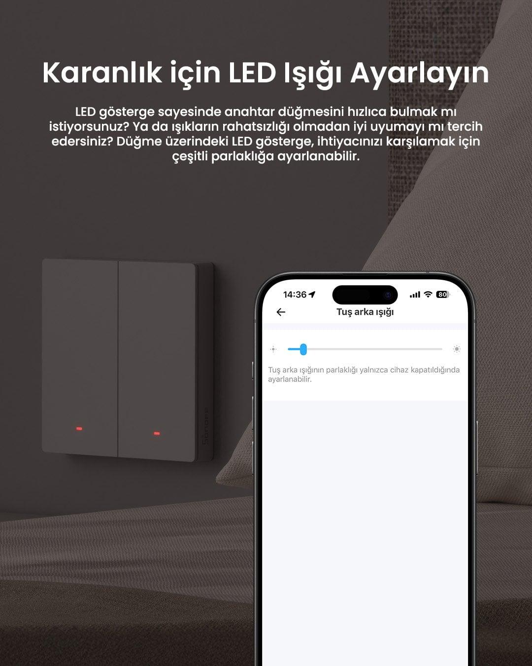 SONOFF M5 Matter Koyu Gri Akıllı Duvar Anahtarı