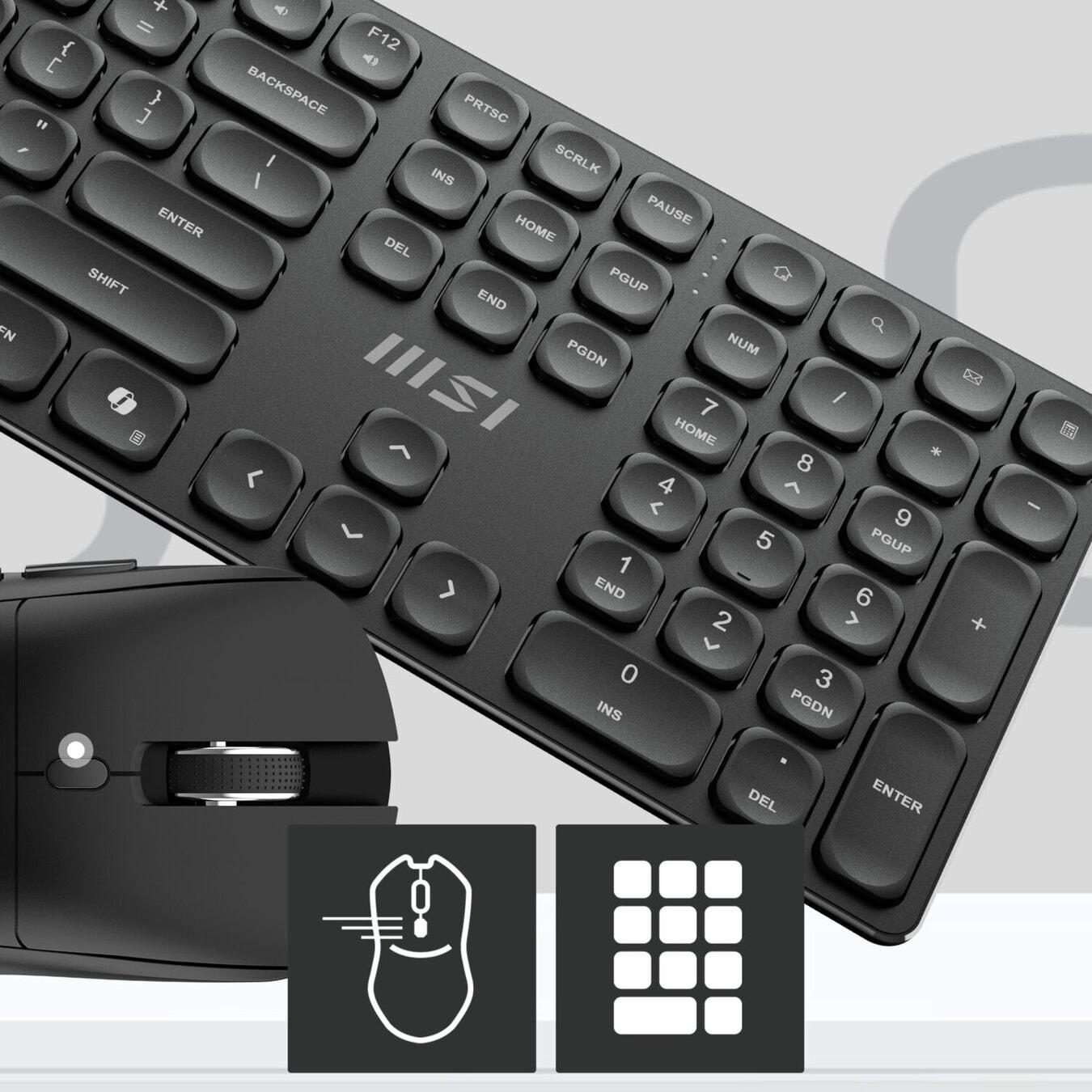 MSI K210 WIRELESS COMBO Kablosuz Türkçe Klavye Mouse Seti h3