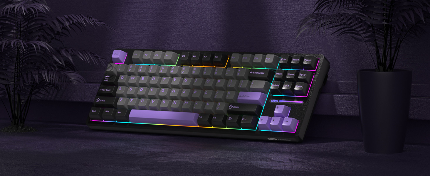 MageGee Light87 87 Tuş RGB Hot-Swap Kablolu Mekanik Siyah Gaming Klavye