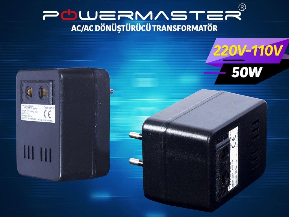 Powermaster 220V-110V 50VA ACAC Dönüştürücü Oto Transformatör