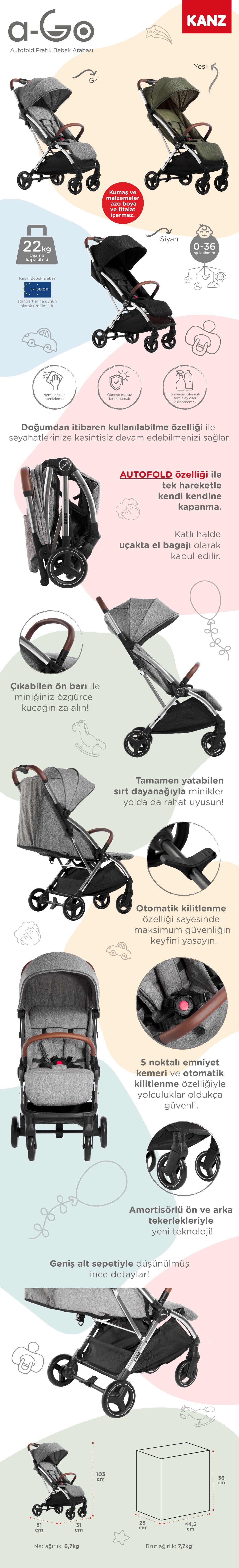 Kanz a-Go Kabin Boy Bebek Arabası