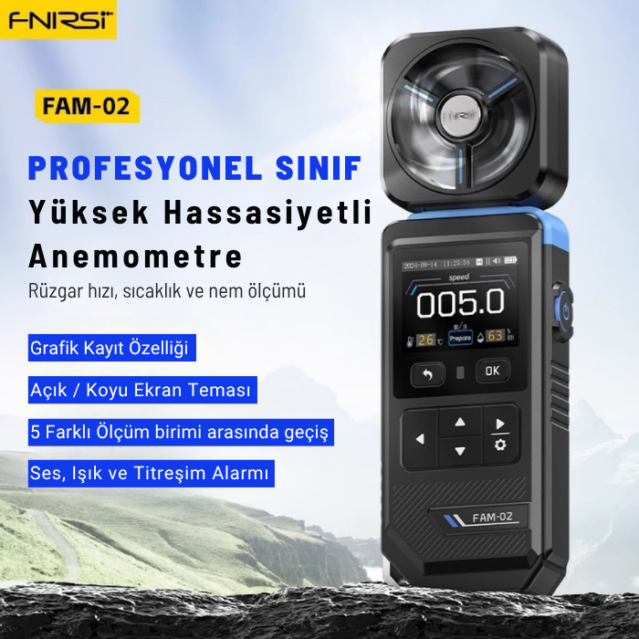 FNIRSI FAM-02 Yüksek Hassasiyetli Rüzgar Ölçer