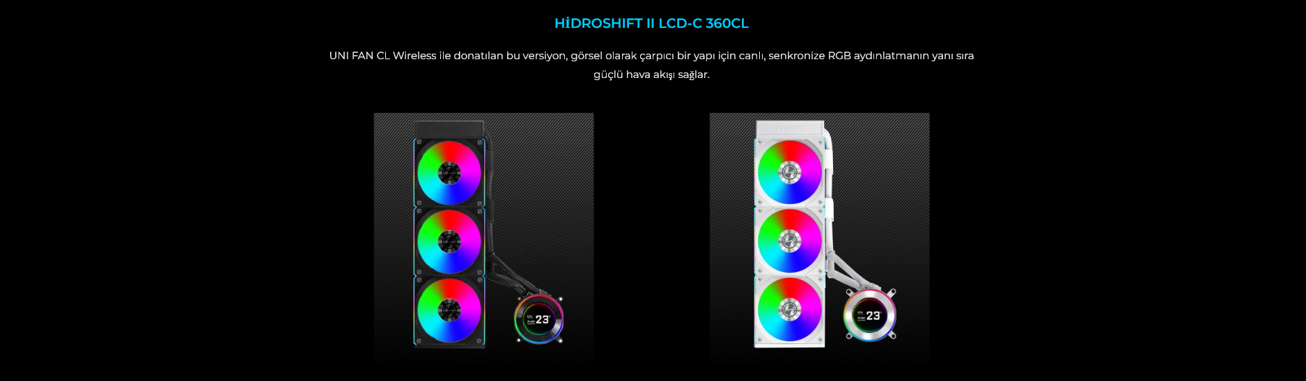 Lian Li Hydro-Shift II LCD-C 360CL Siyah İşlemci Sıvı Soğutma