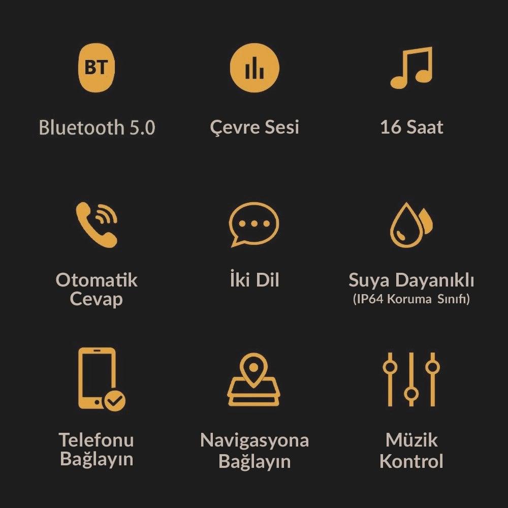 Powermaster PM-14283 Bluetooth'lu Şarjlı Kask İçi Motosiklet Hoparlör ve Mikrofon Seti