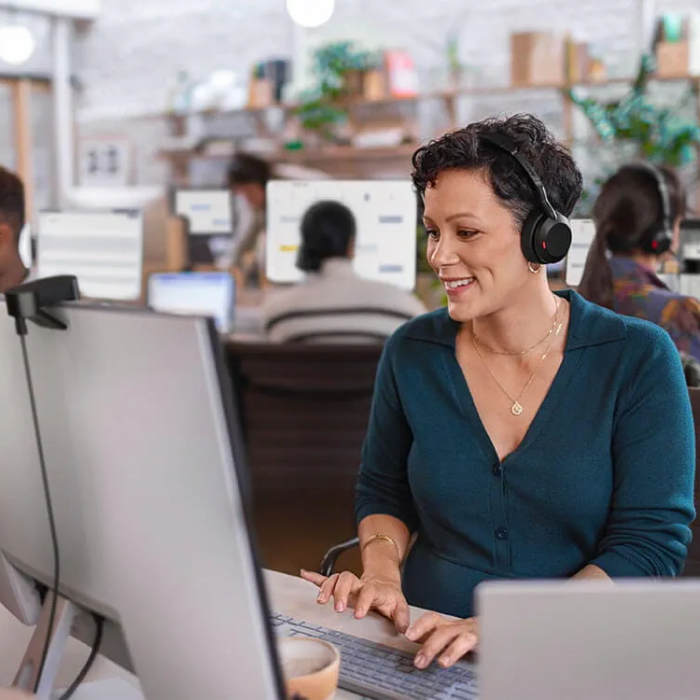 Jabra Evolve2 55 Duo Link380a Ms Şarz Standlı Kablosuz Kulak Üstü Kulaklık