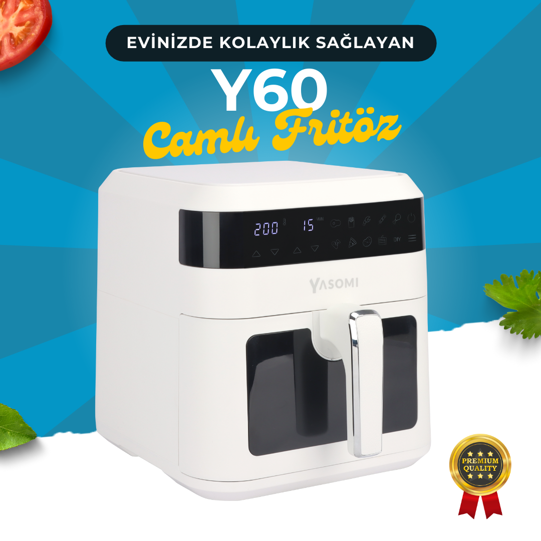 Yasomi Y60 Camlı Fritöz Beyaz