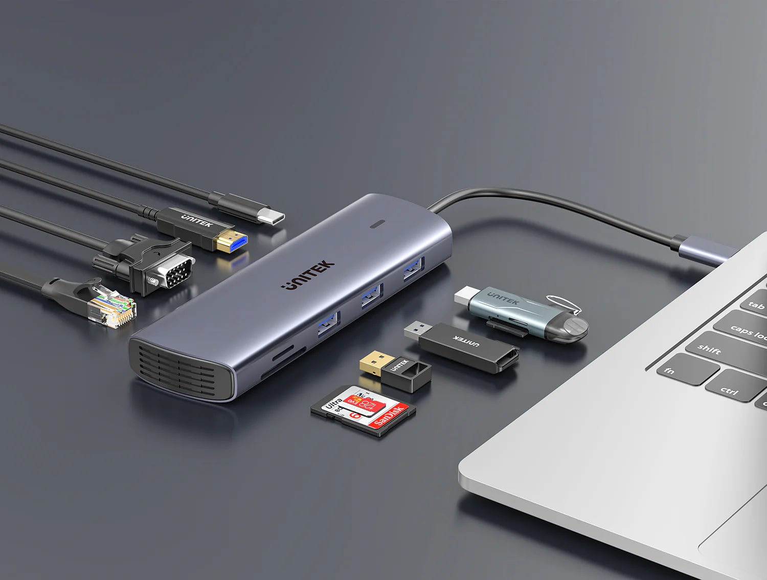 Unitek Type-C to 9 Port Hub Dönüştürücü D1113A