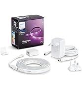 Philips Hue Lightstrip Plus v4 [2 m] Bluetooth'lu Beyaz ve Renkli Ambiance Akıllı LED Kiti, Çalışma...