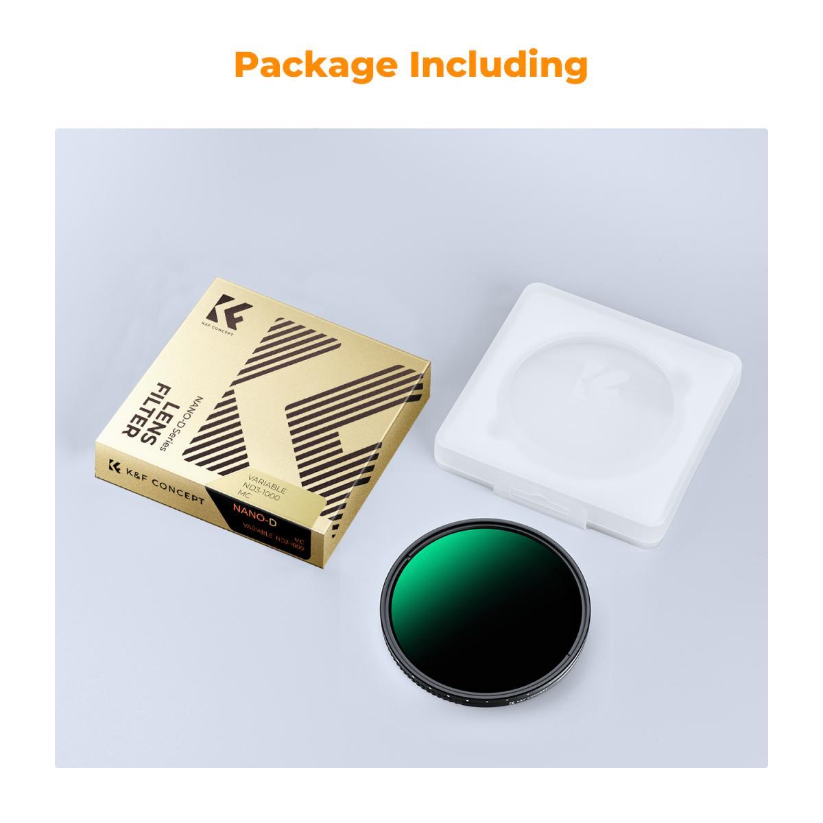 Nano-Dazzle Kamera Lensi için 24 Çok Katmanlı Kaplamalı 58 mm ND3-ND1000 Filtre (1,5-10 Durak)