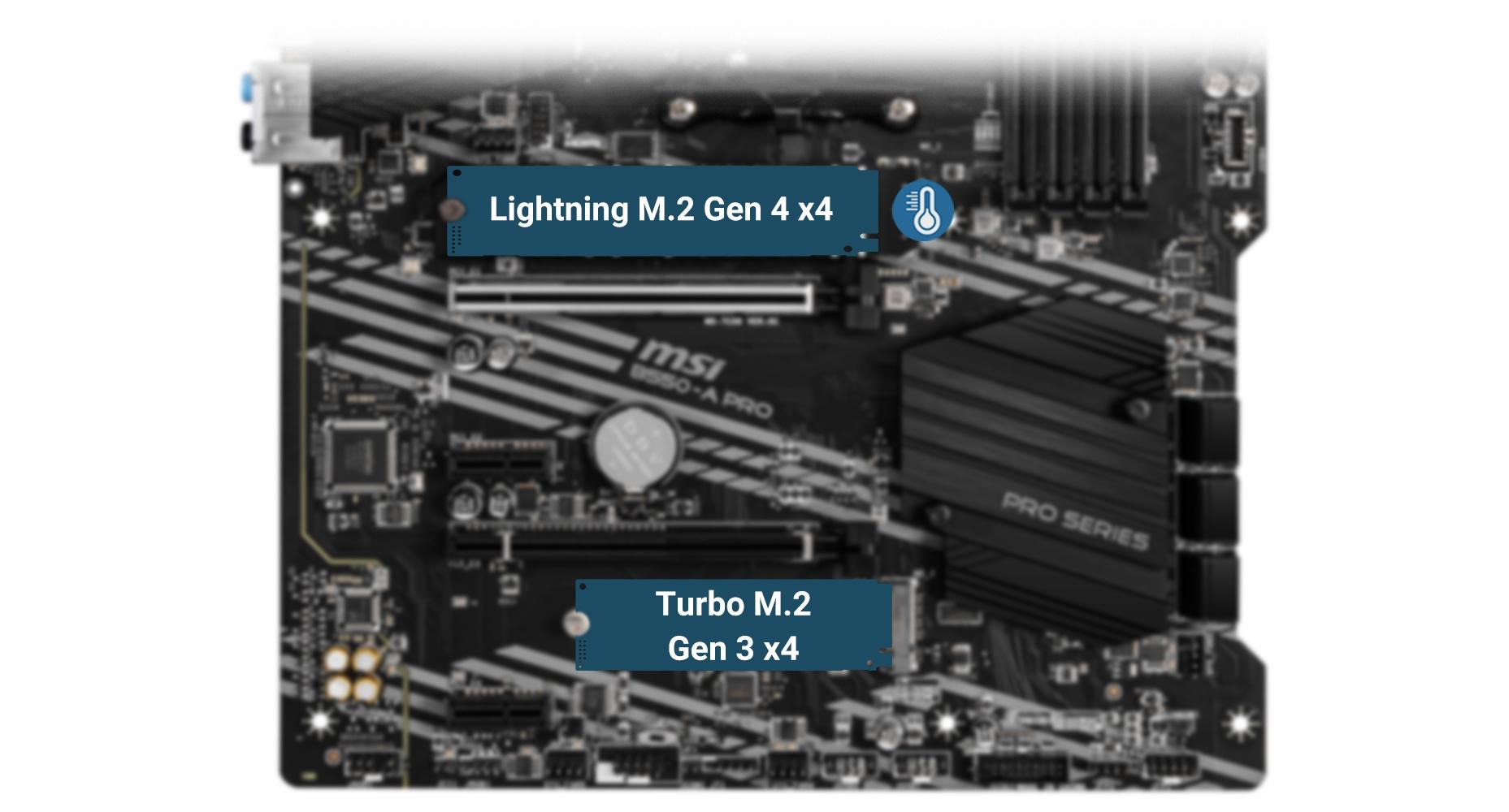 MSI B550-A PRO LIGHTNING GEN4 M.2 WITH M.2 SHIELD FROZR