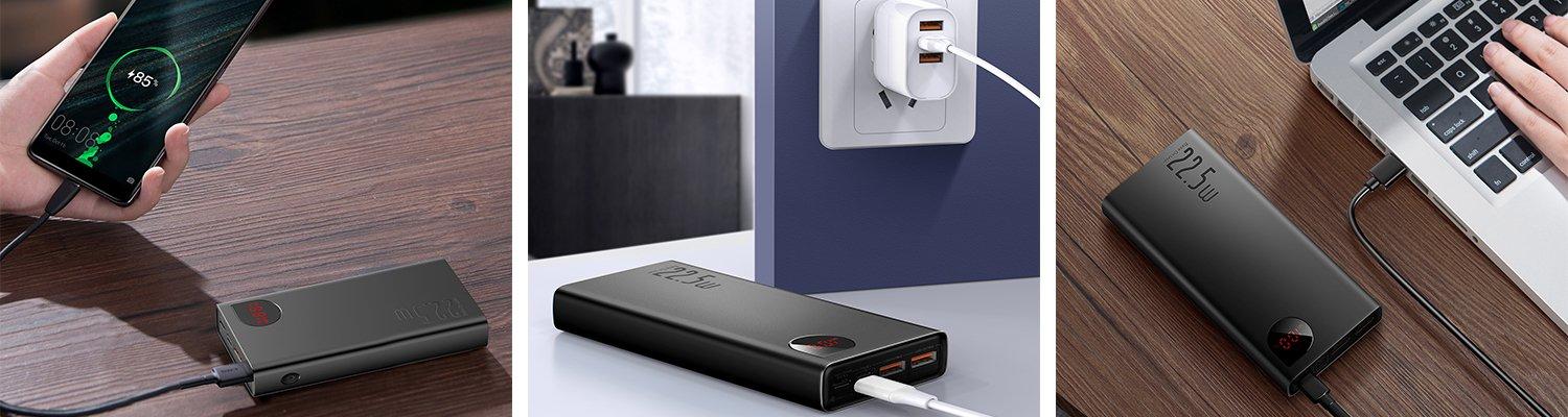 Baseus Adaman 2021 Edition 22.5W 10.000 mAh Dijital Ekranlı Powerbank