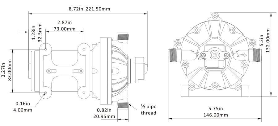 seoflo 12 volt hidrofor ölçüleri