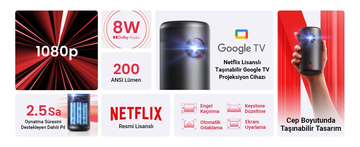 Anker Nebula Capsule 3 Akıllı Taşınabilir Projeksiyon Cihazı