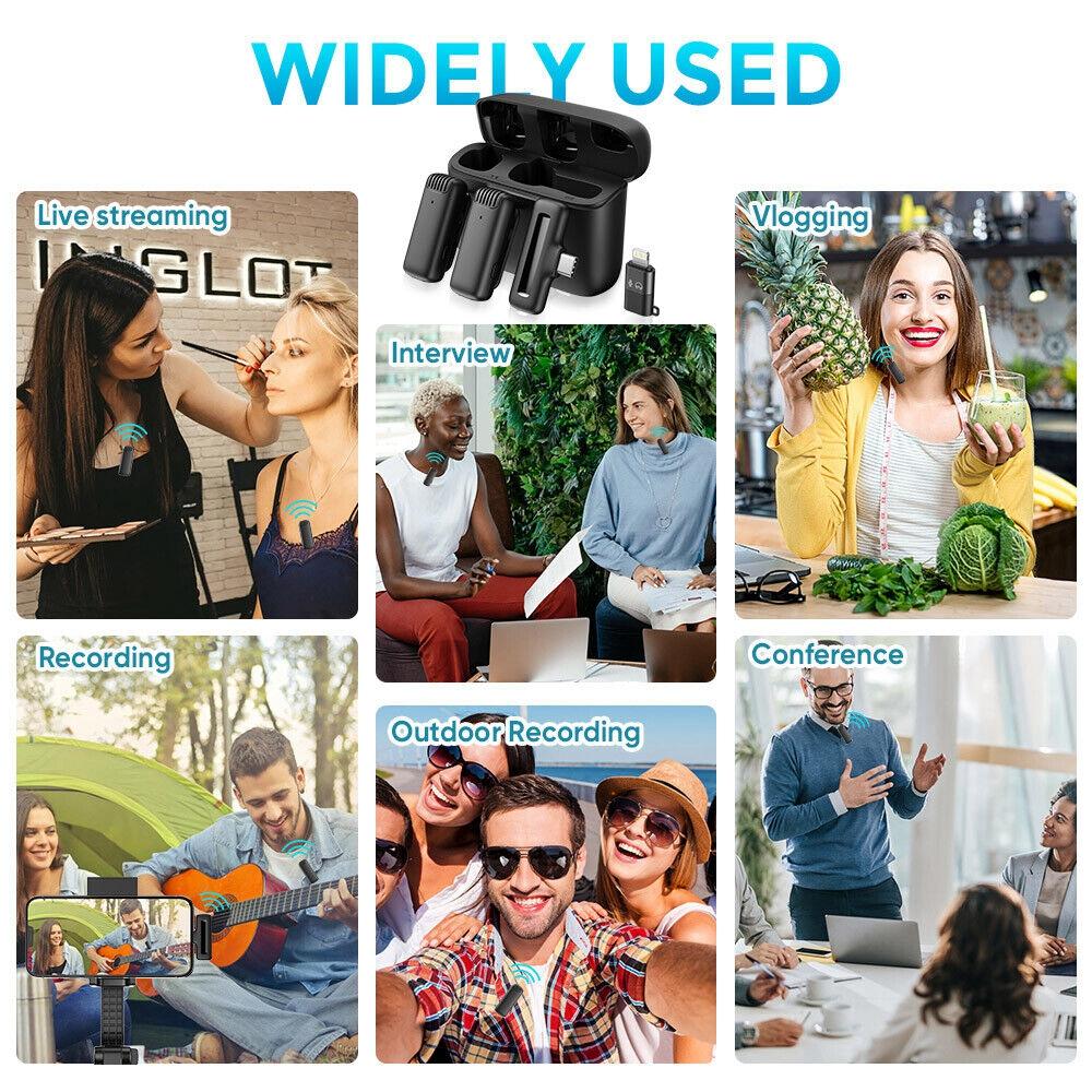 Lavalier Microphone Wireless Audio Video Recording Mini Mic ...